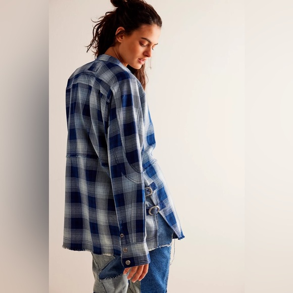 π¦ Free People Stadium Plaid Shirt - Picture 2 of 5